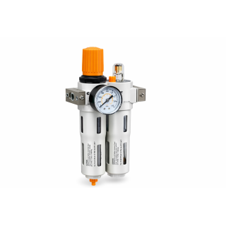 UNIDAD DE MTTO FILTRO/REGULADOR+LUBRICADOR CNX. DE 1/4 NPT, FILTRACION 5 MICRAS, SEMI AUTOMATICO REF: XOU-MINI-1/4-5M-S-BU