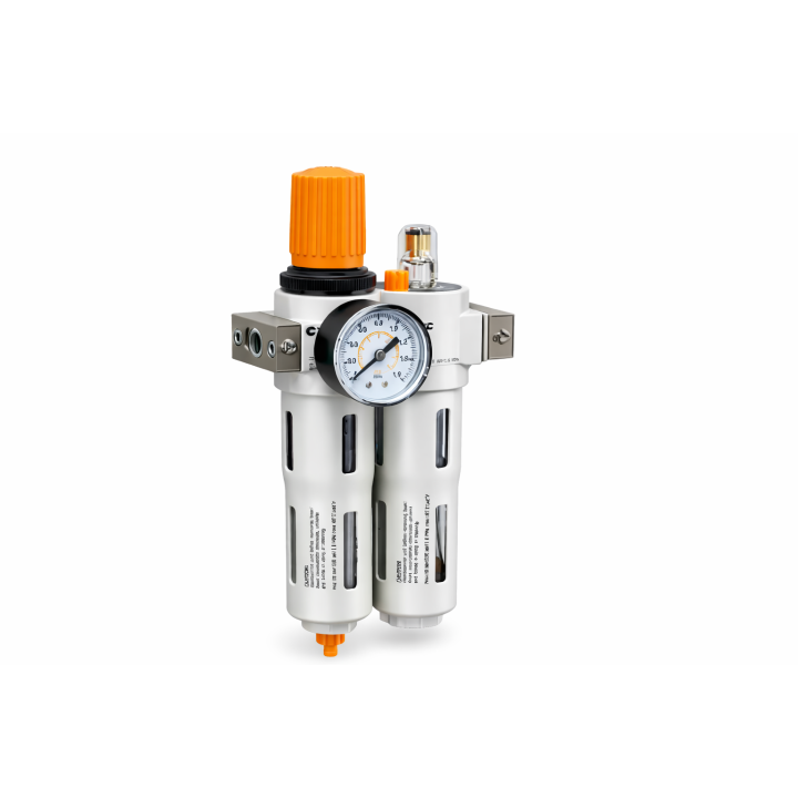 UNIDAD DE MTTO FILTRO/REGULADOR+LUBRICADOR CNX. DE 1/4 NPT, FILTRACION 5 MICRAS,  AUTOMATICO REF: XOU-MINI-1/4-5M-A-BU